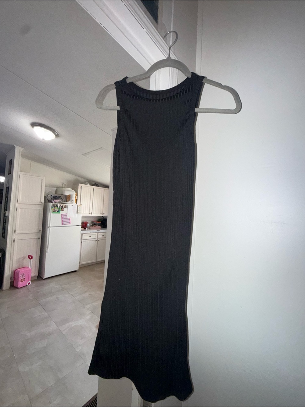 Sleeveless Ribbed Midi Dress - Black